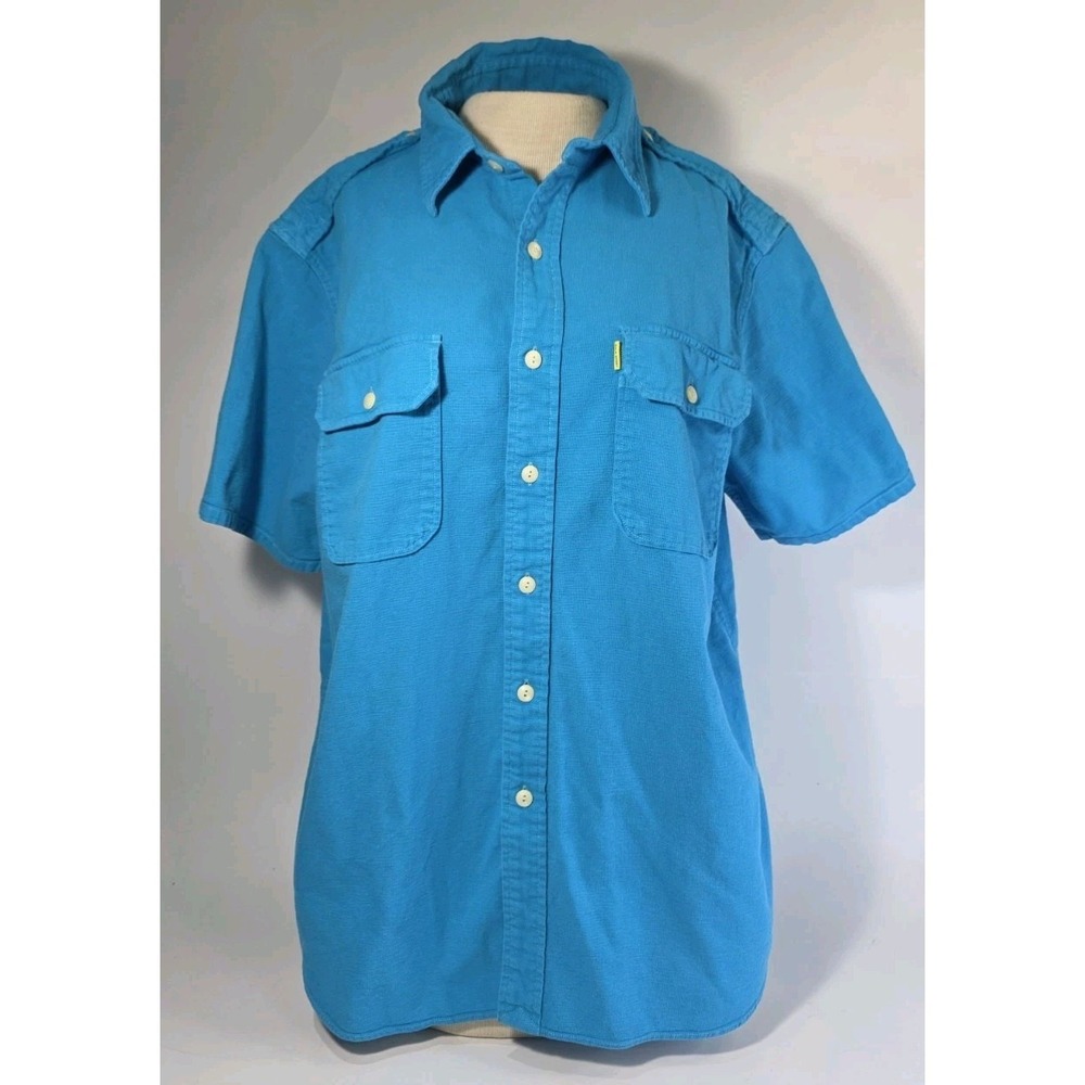 Vintage Y2K Polo Sport Ralph Lauren Mens Blue Shirt Size Large 100% Cotton‎